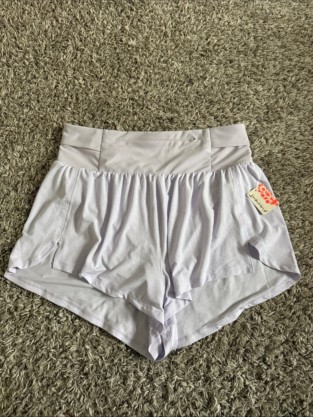 Free People Pale Lavender Layered Athletic Shorts